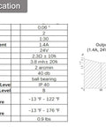 Harmonic Gear Drive Reducer with NEMA 17 Stepper Motor 1.4A, 2 Arcmin Precision, 30:1 Ratio Rotary Reducer specifications chart.