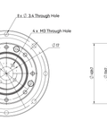Diagram of HD Mini-14 Strain Wave Gear Reducer, 70mm Harmonic Drive Gear Ratio 30:1 with measurements.