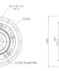 HD Mini-17 80mm Harmonic Drive Gear Ratio 100:1 - Strain Wave Gear Reducer technical drawing.