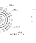 HD-17 Pro Strain Wave Gear Reducer, 80mm Harmonic Drive Gear Ratio 50:1 technical drawing and dimensions