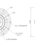HD Mini-25 Strain Wave Gear Reducer, 110mm Harmonic Drive Gear Ratio 120:1 technical drawing and dimensions.
