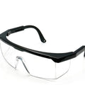 HD Anti Fog Safety Glasses with black adjustable frame for protection over eyeglasses, polycarbonate lens
