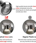 Comparison of optical glass lens and regular plastic lens in Beefed Up HD Door Peephole with 220 Degree Wide View Glass Lens