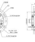 HD Mini-05 Strain Wave Gear Reducer, 25mm Harmonic Drive Gear Ratio 30:1 technical drawing with dimensions.