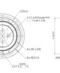 HD-11 Pro Strain Wave Gear Reducer, 52mm Harmonic Drive Gear Ratio 100:1 technical specifications diagram.