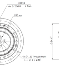 HD-14 Pro Strain Wave Gear Reducer, 70mm Harmonic Drive Gear Ratio 100:1 technical drawing with dimensions