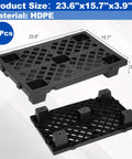 Eight Pack Plastic Pallets 23.6 Inch By 15.7 Inch By 3.9 Inch Thick Heavy Duty HDPE Floor Pallets For Basement Storage Waterproof Interlocking Storage Pads With Breathable Grids For Garage And Supermarket Use