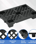 Eight Pack Plastic Pallets 23.6 Inch By 15.7 Inch By 3.9 Inch Thick Heavy Duty HDPE Floor Pallets with breathable grid design