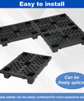 Eight Pack Plastic Pallets 23.6 Inch By 15.7 Inch By 3.9 Inch Thick Heavy Duty HDPE Floor Pallets for Basement Storage Waterproof