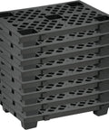 Eight Pack Plastic Pallets 23.6 Inch By 15.7 Inch By 3.9 Inch Thick Heavy Duty HDPE Floor Pallets For Basement Storage Waterproof Interlocking Storage Pads With Breathable Grids For Garage And Supermarket Use