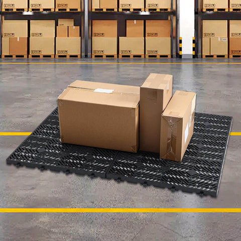 Six Pack Lightweight Plastic Pallets 23.6 X 11.8 X 1.18 Inches Moisture Proof Waterproof Floor Pallets with boxes