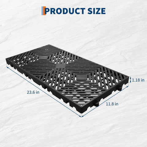 Set Of 12 Plastic Pallets For Basement Storage With Ventilated Grid Design Waterproof HDPE Heavy Duty Storage Pads