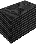 Stack of 10 Pcs Lightweight Plastic Pallets 11.8 By 23.6 By 1.18 Inch Waterproof Moisture Proof Floor Pallets For Garage Basement Industrial Storage With Grid Ventilation Blue And Black