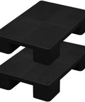 Heavy Duty HDPE Plastic Pallets Set For Garage And Industrial Use Lightweight Waterproof Storage Pads 2 Pack shown in black