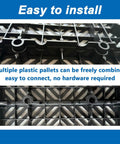 Close-up view of Lightweight HDPE Plastic Pallets Pack Of 6 Built Tough Moisture Proof Waterproof Floor Pallets with grid