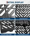 Detail view of Set Of 12 Plastic Pallets For Basement Storage With Ventilated Grid Design Waterproof HDPE Heavy Duty Storage Pads