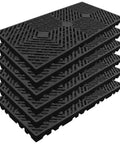 Stacked Lightweight HDPE Plastic Pallets Pack Of 6 Built Tough Moisture Proof Waterproof Floor Pallets With Breathable Grid.