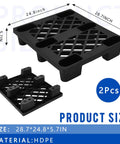 Heavy Duty Plastic Pallets For Basement Storage Waterproof HDPE Grids Lightweight Floor Pallets 25 By 28.7 By 5.7 Inches Built Tough For Garage Supermarket Basement Racks 2 Pack