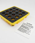 Single Drum Spill Containment Pallet With 15 Gallon Sump And 2000 Lbs Static Load, 26 By 26 Inch HDPE Platform For Workshop And Lab Use