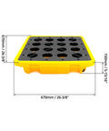 Single Drum Spill Containment Pallet With 15 Gallon Sump And 2000 Lbs Static Load, 26 By 26 Inch HDPE Platform For Workshop And Lab Use
