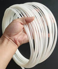 Hand holding HDPE White Plastic Welding Rod 50 Feet 0.125 Inch Diameter for DIY Car Bumper Repair Water Tanks Canoes