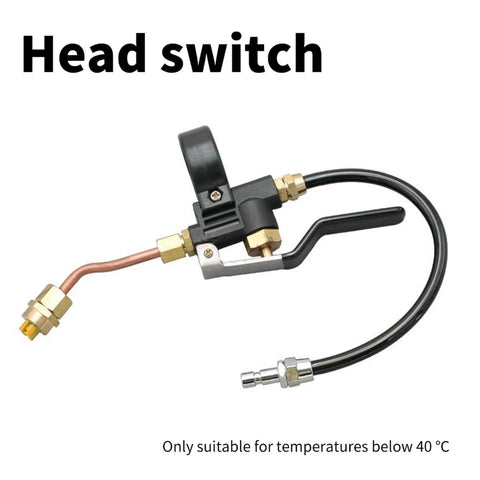 Head switch attachment suitable for temperatures below 40°C with black handle and connecting cables