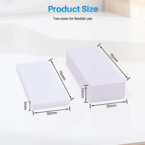 40 Piece Headboard Wall Protector Set With 15Mm And 5Mm Thick Cushions, showing two white pads with dimensions 76x30mm.