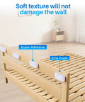 40 Piece Headboard Wall Protector Set With 15Mm And 5Mm Thick Cushions, installed on wooden bed to prevent wall dings.