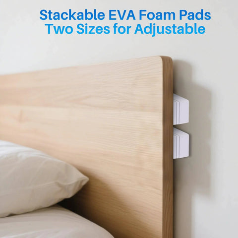 40 Piece Headboard Wall Protector Set With 15Mm And 5Mm Thick Cushions, Layerable White Bumpers Attached to Bed Headboard