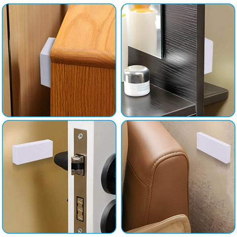 40 Piece Headboard Wall Protector Set With 15Mm And 5Mm Thick Cushions, Layerable White Bumpers for Bed and Couch Installed
