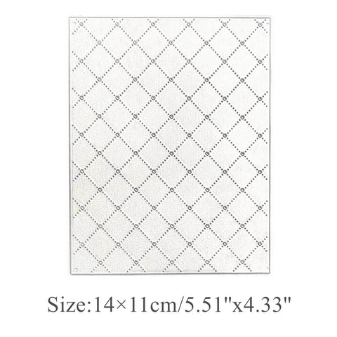 Heart Hole Rectangular Metal Die Cuts For DIY Scrapbooking And Card Making, Rhombus Hole Background Cutting Dies Stencils, Silver Carbon Steel Embossing Dies 14x11 cm
