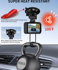 Image of a dash cam mounted using a Six Pack Dash Cam Adhesive Pads Set For Mounting Heat Resistant Double Sided Tape in a car.