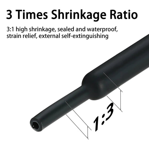 Heavy Duty Heat Shrink Tubing Kit With Ten Sizes And Five Hundred Five Pieces For Wiring And Marine Projects Three To One Shrink