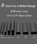 Heat Shrink Tubing Kit With 218 Pieces And Eight Sizes From One Eighth Inch To Three Quarters Inch 2.4 Inch Pre Cut Tubes