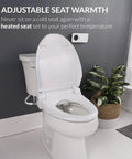 USPA Pro Modern Bidet Seat With Heated Seat And Dryer, Warm Water Wash, Remote Control, Elongated Bowl, White Bathroom Installation