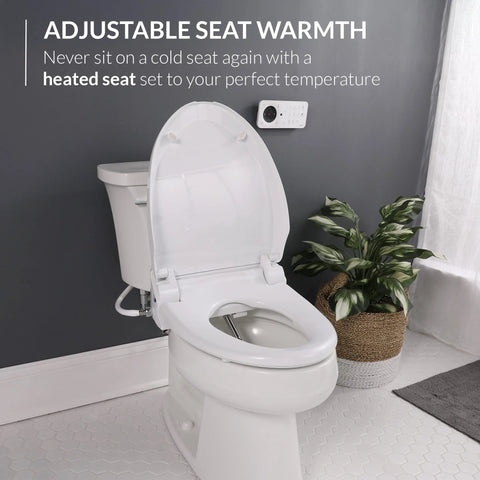 USPA Pro Modern Bidet Seat With Heated Seat And Dryer, Warm Water Wash, Remote Control, Elongated Bowl, White Bathroom Installation