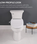USPA Pro Modern Bidet Seat With Heated Seat And Dryer installed on white elongated toilet in bathroom setting