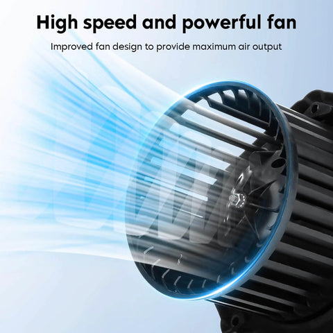 Close-up of Heater Blower Motor Fan Assembly For Chevy C K 1500 2500 3500 Suburban Tahoe Blazer GMC Yukon XL Cadillac Escalade 1997 1998 1999 2000 Replacement 700100 showing fan blades