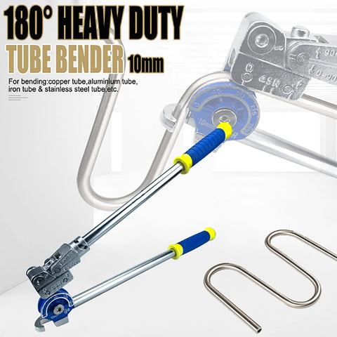 Heavy Duty Three Eighths Inch Pipe Bender For Copper Aluminum Stainless Steel And Iron Tubing, 0 To 180 Degree Bend Range