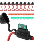 Heavy Duty 12 AWG Inline Fuse Holder For 12V Systems Waterproof In Line Fuse Block ATO And ATC Style Marine Car Auto Use Includes 30A And 40A Medium Blade Fuses 10 Pack