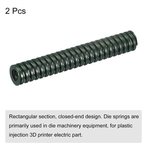 Heavy Duty 12mm Outer Diameter Die Springs 70mm Long 2 Pack Green For 3D Printers And Die Machinery Spiral Stamping Compression