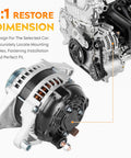 New Beefed Up Heavy Duty 12V Alternator For Ram 1500 2002 2003 5.9L And Ram 2500 3500 2002 5.9L 8.0L Durango 2001-2003 5.9L 136A Replacement With 56029701AA 421000-0111 421000-0113, shown with car engine for fitment reference.