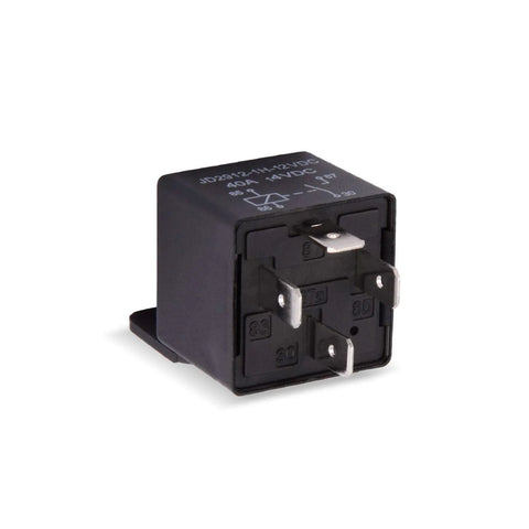Heavy Duty 12V Car Relay 4 Pin SPST 40 Amp High Current Automotive Relay Pack Of 2 With 12V Coil And 14VDC Rating, side view