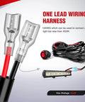 Heavy Duty 12V Off Road LED Light Bar Wiring Harness Kit With 10 Foot Harness, 12AWG Wire, Extendable Relay To Switch visible