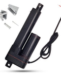 Powerful 12V DC linear actuator with a 4 inch stroke and 660 lb thrust, IP65 rated with mounting brackets and corrosion resistant aluminum housing