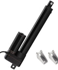 Heavy Duty 12V Linear Actuator With 8 Inch Stroke 176 Lbs Load 0.78 Inch Per Second Speed IP65 Rated, shown with mounting brackets