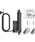 Heavy Duty 12V Linear Actuator With 225lbs Load, 1000N, 4 Inch Stroke, Silent Operation, IP65 Rated, Brackets Included, Justech Black