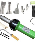 Heavy Duty 1600W Hot Air Plastic Welding Kit For PVC And Vinyl Repairs with nozzles, plastic rod tool, and floor groover.