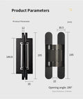 Diagram of Heavy Duty Residential 180 Degree Swing Hinges With Hydraulic Self Closing Door Bearing dimensions and angles