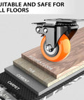 2 inch heavy duty caster wheels set of 4 with locking brakes silent swivel casters polyurethane wheels for all floors